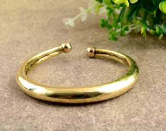 Hammered Brass Cuff Bracelet: Om Mantra, Adjustable Bangle