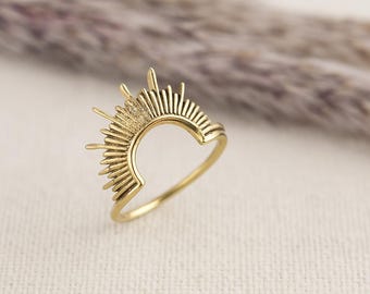 Sun Ring - Gold Dainty Ring- Rising Sun Ring  - Spike Ring - Statement Ring- Celestial Ring - Minimalist Ring - Isobel Ring   - Trendy Ring