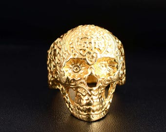 Gold Skull Ring: Gothic Statement Jewelry, Handmade