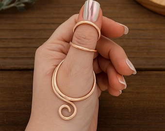 Arthritis Finger Splint for Lateral Deviation | Sterling Silver 925, Brass, or silver Ring for Ehlers-Danlos EDS