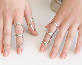 Arthritis finger splint for bending sideways lateral deviation sterling silver 925, brass or copper ring for Ehlers Danlos, EDS
