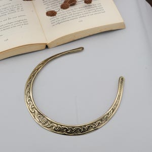 Tribal Torque Necklace • Boho Brass Choker • Adjustable Engraved Collar • Handmade Festival Jewelry • Gift for Her