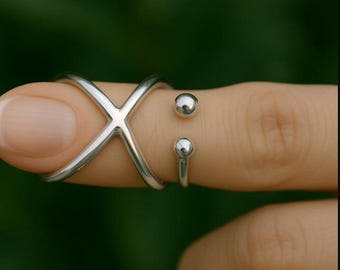 Arthritis finger splint for bcnding sideways lateral deviation sterling silver 925, brass or copper ring for Ehlers Danols, EDS