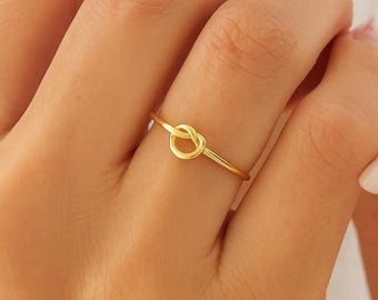 Knoopring, 14K gouden liefdesknoopring, beloftering, gold filled ring, ring bruidsmeisje, dunne gouden ring, vriendschapsring, cadeau voor vrouwen