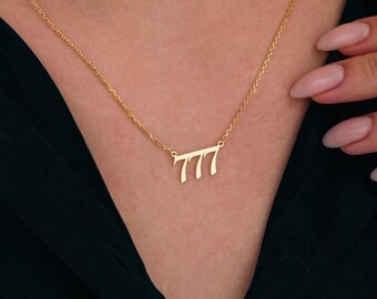 Personalised Angel Number Necklace, Sterling Silver Lucky Number Pendant, Dainty Spiritual Jewellery, Gift For Her