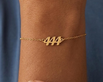 Personalized Angel Number Bracelet For Women, Sterling Silver Lucky Jewelry Gift