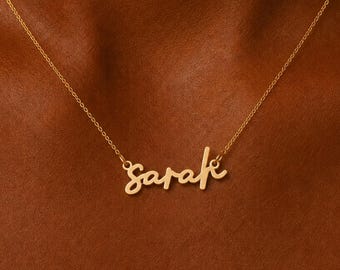 Collier personnalisé avec prénom en minuscules, pendentif délicat en argent sterling, bijou minimaliste pour femme, cadeau de Noël