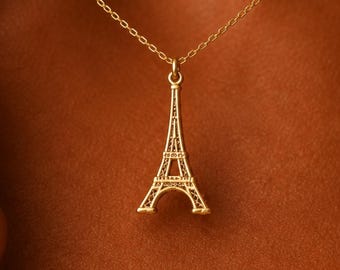 Collier tour Eiffel délicat, collier Paris minimaliste, bijoux en argent sterling Paris France, cadeaux sur le thème de la France pour maman