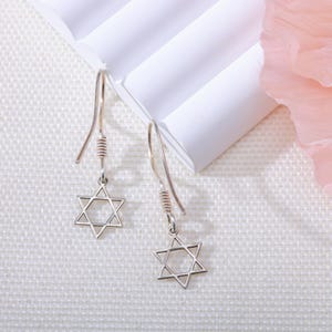 Sterling Silver Star Of David Earrings, Magen David Earrings,David Star Charm, Jewish Gift For Women, Judaica Jewelry