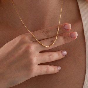 Personalized Morse Code Name Necklace, Custom Necklace with Name, Hidden Message in Morse Code, Secret Message Necklace, Mother's Day Gifts