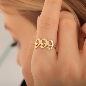 Angel Number Ring, Lucky Number Ring, Personalized Rings For Women, 111, 222, 333, 444, 555, 666, 777, 888, 999 Number Gifts