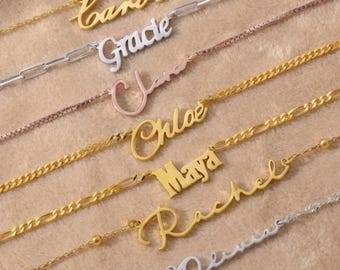 Custom Name Necklace, 925 Sterling Silver Personalized Name Necklace, Mothers Day Gift for Her