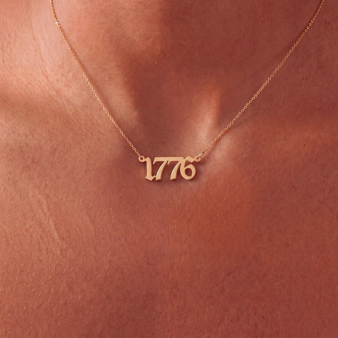 1776 2026 Liberty Necklace, Personalized Sterling Silver Date Pendant ...