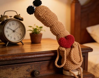 Valentine's day Marcus the Worm Plush: Handmade Crochet Amigurumi Toy Mother's day Gift for Video Game Lover, VR Chat Character, Easter Gift