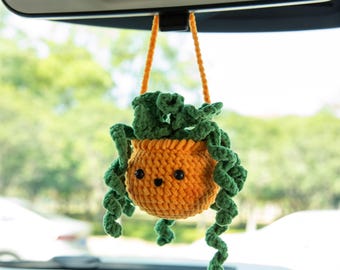 Crochet Pumpkin Hanging Basket: Halloween Decor, Farmhouse Gift