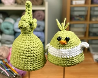 Reversible Crochet Bird Plush | Sweet & Sassy Middle Finger Gag Gift, Funny Flipping the Bird Gag Toy, Duck Crochet