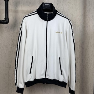 Vintage Adidas Originals Track Jacket White And Black Firebird 90s Full Zip