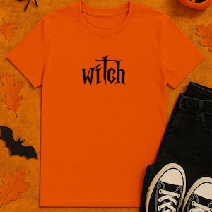 Gothic Witch T-Shirt, Halloween Tee, Unisex Graphic Top, Wiccan Clothing, Occult Apparel