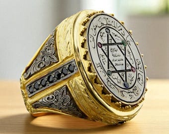 Handmade Sterling Silver Star of David Ring, Men's Talisman Amulet