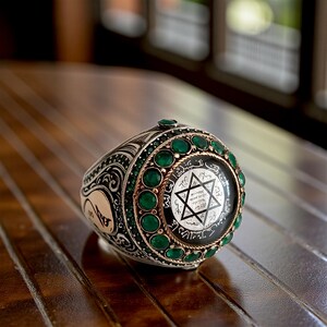 Solomon Seal Silver Ring, Mystic Men's Jewelry, King Solomon Ring, 925K Silver Star of David Ring, Silver Kabbalah Ring, Archangel Ring image 10