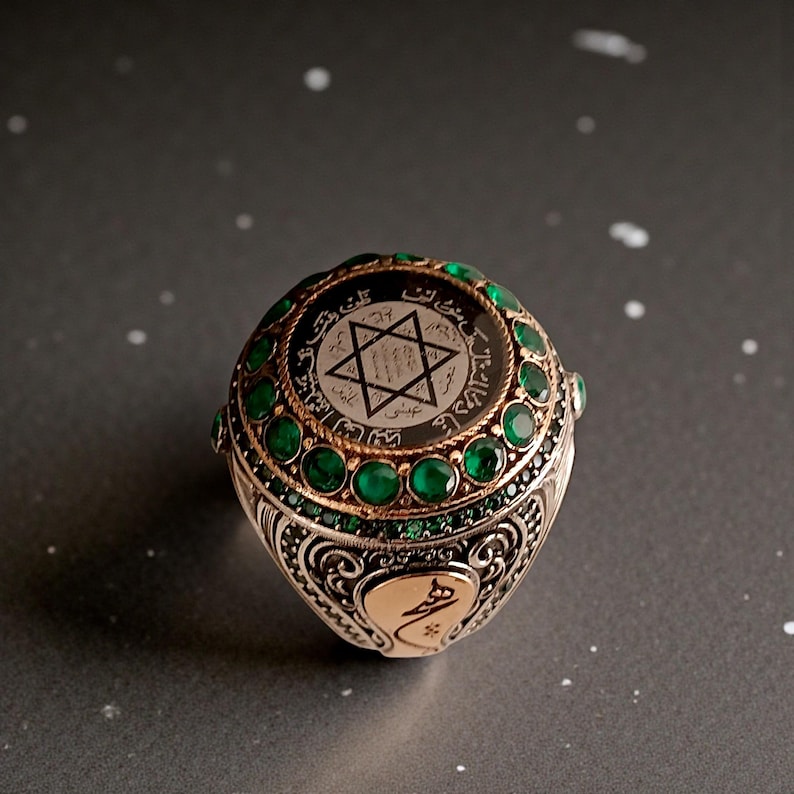 Solomon Seal Silver Ring, Mystic Men's Jewelry, King Solomon Ring, 925K Silver Star of David Ring, Silver Kabbalah Ring, Archangel Ring image 12