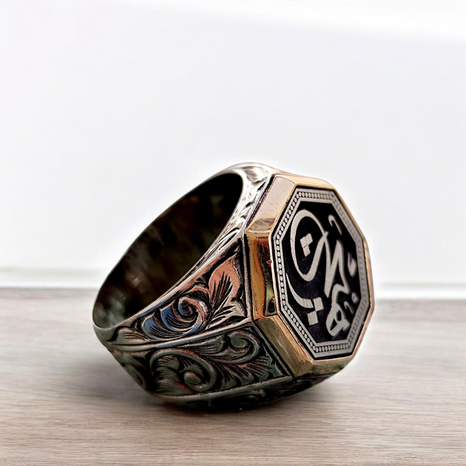 Arabic Calligraphy Ring, 925K Silver Men's Jewelry, Sterling Silver Men ...