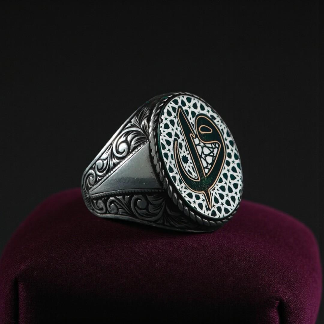 Sterling Silver Arabic Ring, 925 Silver Men Jewelry With Elif Vav ...