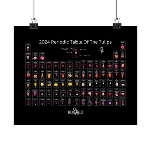 Original artwork by Holly! Tulip Valley Periodic Table of Tulips Poster, Botanical Decor, Garden Lover Gift, Educational, Unique Home Decor