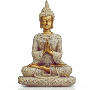 Sandstone Buddha Statue, Resin Handicrafts Living Room Entrance, Home Decoration Southeast Asia Sculpture, Meditation Bodhisattva.