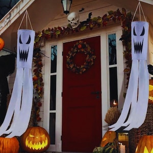 2 stücke, Halloween Windsocken, Geist Windsock Banner, gruseliger Halloween-Geist, Windsock Dekorationen für Hof, Garten Outdoor Home.