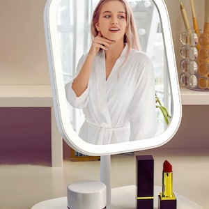LED Light Makeup Mirror, Desktop Folding Makeup Mirror With Light Fill-in, Desktop Vanity Mirror Desktop Mirror.