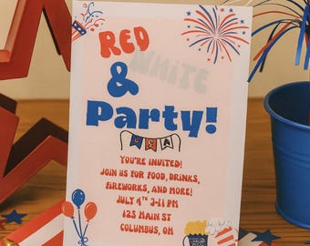 Fourth of Jully Party Einladung