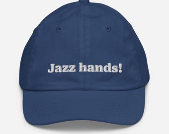 Kid's jazz hands! Embroidered Youth baseball cap, gift for theatre children, performing arts camp clothing, actor kid gifts for stage, funny