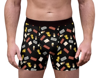 Comedy and Tragedy Theatre Mask Men's Boxer Briefs, Stage-Themed underwear for him, theatre ticket pattern underwear for directors, crew