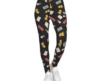 Leggings para amantes del teatro, máscaras de comedia y tragedia, marquesina, entradas y luces de escenario, pantalones para ensayos, regalos para actrices amantes del teatro, escenario
