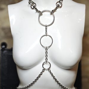 Minimalist Chain harness with O rings industrial style