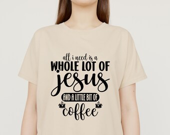 Christian Coffee Quote SVG: Jesus and Coffee Design (Digital Download) - PNG JPG
