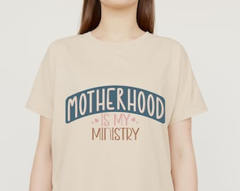 Motherhood Is My Ministry SVG | Christian Mom Cut File | Faith-Based Mom Quote for Shirts, Mugs, Crafts PNG JPG