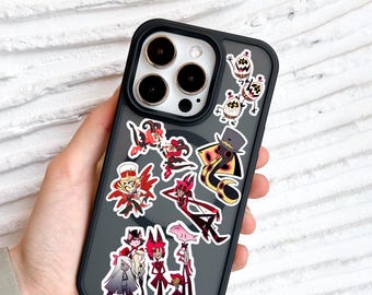 Hazbin Hotel Phone Case, Demon Cartoon MagSafe Cover for iPhone 17 16 15 Pro Max, Hell Aesthetic Samsung S24 FE S25 Ultra Pixel