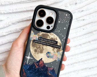 Acotar Moon Quote Phone Case, To The Stars MagSafe Cover for iPhone 17 16 15 Pro Max, Celestial Fantasy Samsung S24 FE S25 Ultra Pixel