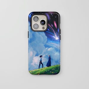 Anime Sky Phone Case, Howl's Moving Castle MagSafe Cover for iPhone 17 16 15 Pro Max, Romantic Anime Design Samsung S24 S25 Ultra