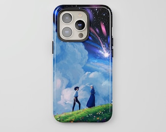 Anime Sky Phone Case, Howl's Moving Castle MagSafe Cover for iPhone 17 16 15 Pro Max, Romantic Anime Design Samsung S24 S25 Ultra
