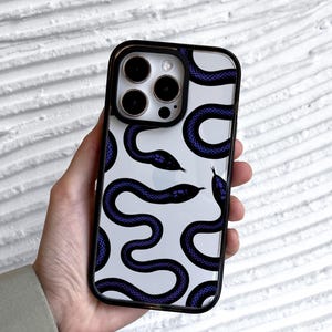 Schlange iPhone 17 Pro Max Hülle, Dark Serpent Aesthetic Cover für iPhone 16 mit MagSafe Samsung S25 FE S26 Ultra Pixel