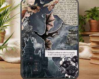 Dark Dragon Rider Fourth Wing Kindle Case, Paperwhite 12th Case, Reader Cover for Kindle 11th Gen, Scribe Colorsoft 7 Sleeve