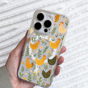 Chicken Phone Case iPhone 16 Pro Max, Farm Animal Cover for iPhone 15 with MagSafe, Hen Rooster Samsung S24 FE S25 Country Life