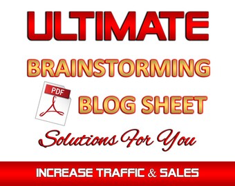 Brainstorming BLOG Writing Sheet  |  Blog Content Writer | 3 Versions |  Business Planner | PDF Printable