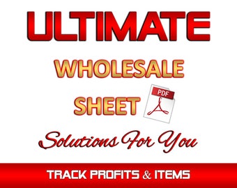 Wholesale Item Purchase Sheet  |  Products Listing Sheet | 3 Versions |  Business Planner | Seller Template | PDF Printable