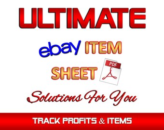 Ebay Item Purchase Sheet  |  Products Listing Sheet | 3 Versions |  Ebay Seller Form | Listing Template |  Ebay Template | PDF Printable