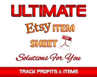 ETSY Item Purchase Sheet on PDF to print out ~ Business Planner ~ Keep track of your profits, inventory, and more