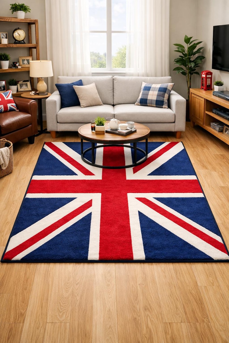 Union Jack Rugg Luxury Union Jack Area Rug - Premium British Flag Carpet, Soft Plush ...